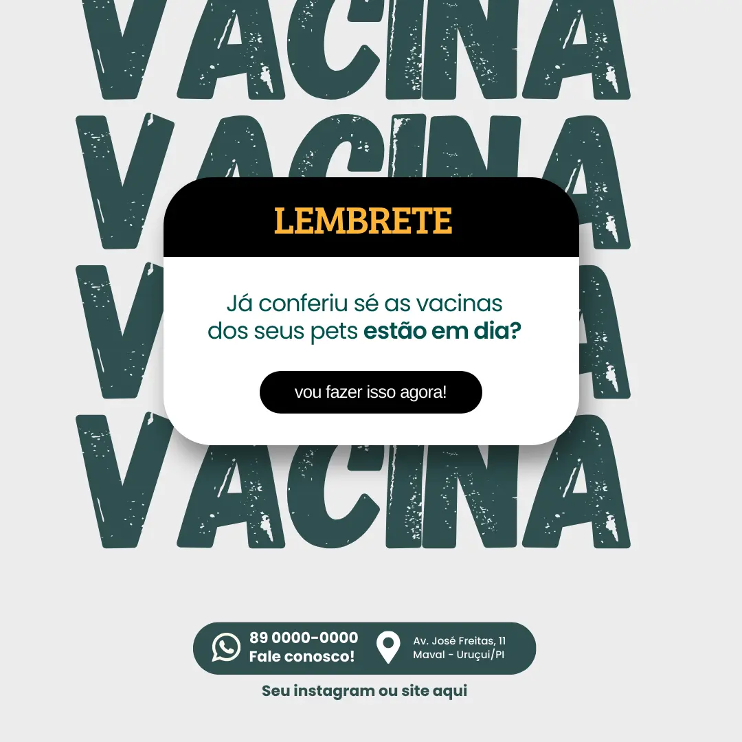 Já conferiu se as vacinas dos seu pets estão em dia?