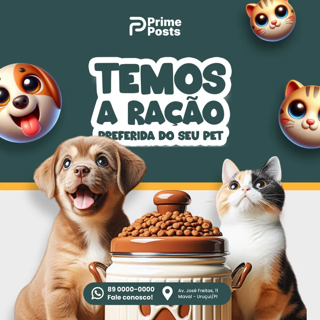 Temos a ração preferida do seu pet